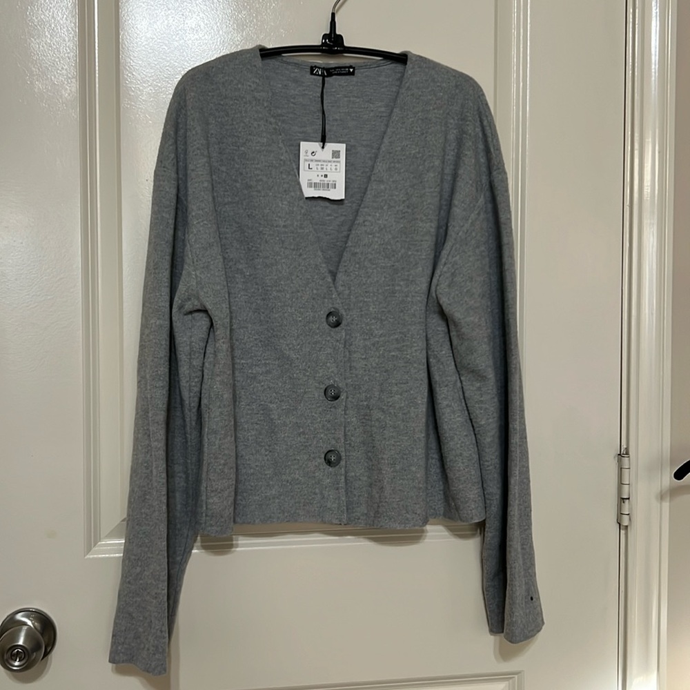 Zara cropped knit cardigan